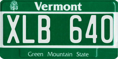 VT license plate XLB640