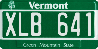 VT license plate XLB641