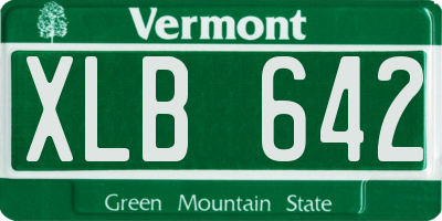 VT license plate XLB642
