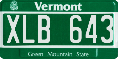 VT license plate XLB643