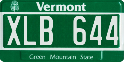 VT license plate XLB644