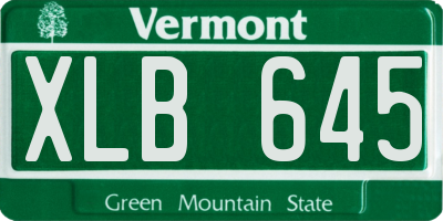 VT license plate XLB645
