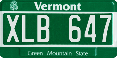 VT license plate XLB647