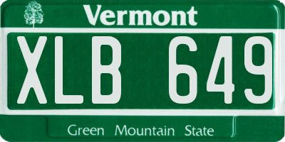 VT license plate XLB649