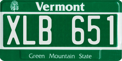 VT license plate XLB651