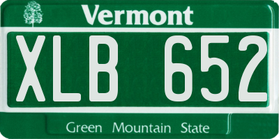 VT license plate XLB652