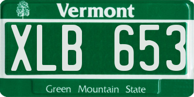 VT license plate XLB653