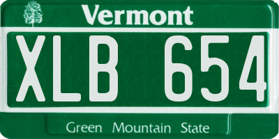 VT license plate XLB654