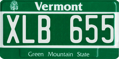 VT license plate XLB655