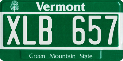 VT license plate XLB657