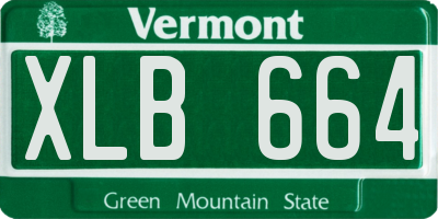 VT license plate XLB664