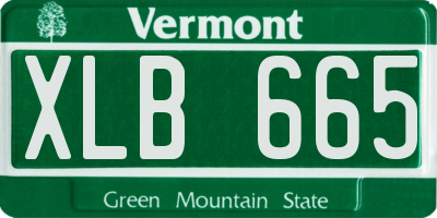 VT license plate XLB665