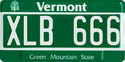 VT license plate XLB666