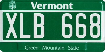 VT license plate XLB668