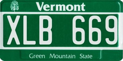 VT license plate XLB669