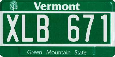VT license plate XLB671