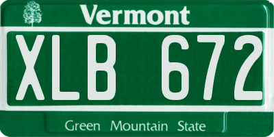 VT license plate XLB672