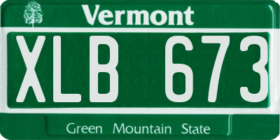 VT license plate XLB673