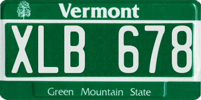 VT license plate XLB678