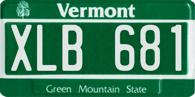 VT license plate XLB681