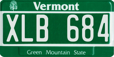 VT license plate XLB684