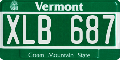 VT license plate XLB687