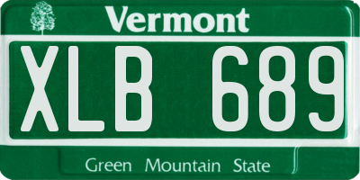 VT license plate XLB689