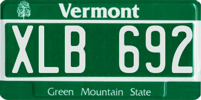 VT license plate XLB692