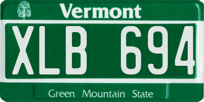 VT license plate XLB694