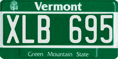 VT license plate XLB695
