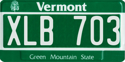 VT license plate XLB703