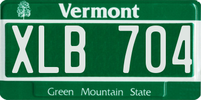 VT license plate XLB704