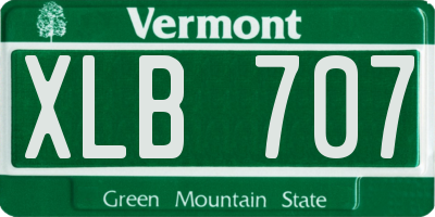 VT license plate XLB707