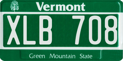 VT license plate XLB708
