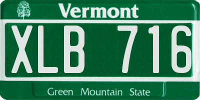 VT license plate XLB716