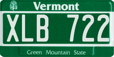VT license plate XLB722