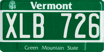 VT license plate XLB726
