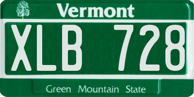 VT license plate XLB728