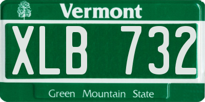 VT license plate XLB732
