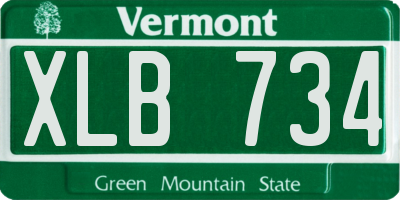 VT license plate XLB734