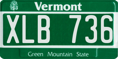VT license plate XLB736