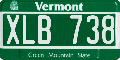 VT license plate XLB738