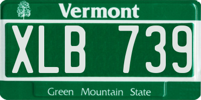 VT license plate XLB739