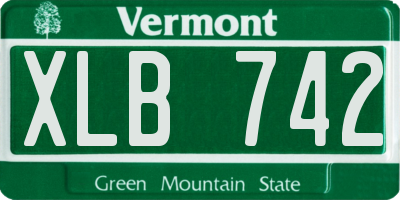 VT license plate XLB742
