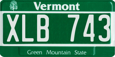 VT license plate XLB743
