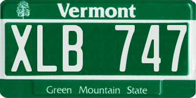 VT license plate XLB747
