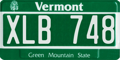 VT license plate XLB748