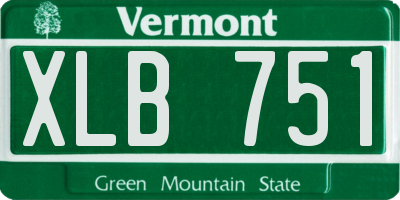 VT license plate XLB751