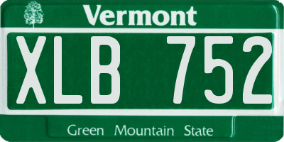 VT license plate XLB752