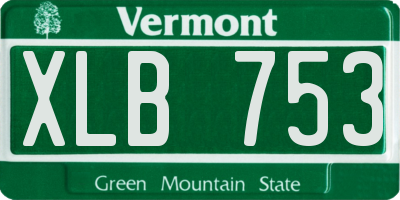 VT license plate XLB753